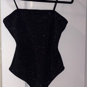 Rue21 Glittery Black Bodysuit